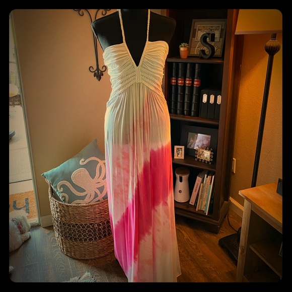 Sky Dresses & Skirts - NWOT Sky Pink n White Tie Dye Maxi Dress